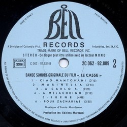 Le Casse Soundtrack (Ennio Morricone) - cd-inlay
