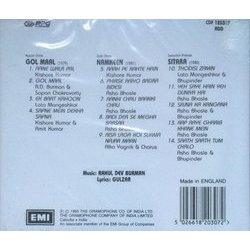 Gol Maal / Namkeen / Sitara サウンドトラック (Gulzar , Various Artists, Rahul Dev Burman) - CD裏表紙