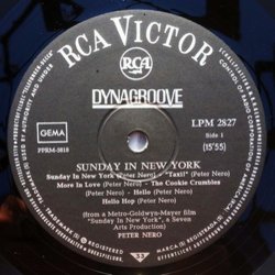 Sunday in New York サウンドトラック (Peter Nero) - CDインレイ