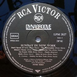 Sunday in New York Soundtrack (Peter Nero) - cd-inlay