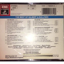 The Best of Gilbert & Sullivan Soundtrack (W.S. Gilbert, Arthur Sullivan) - CD Back cover