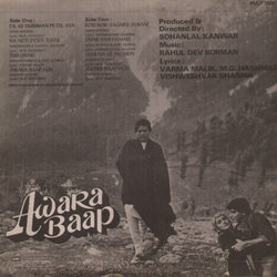 Awara Baap Soundtrack (Various Artists, Rahul Dev Burman, M. G. Hashmat, Varma Malik, Vishweshwar Sharma) - CD Back cover