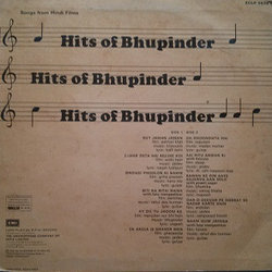Hits of Bhupinder Trilha sonora (Bhupinder Singh) - CD capa traseira