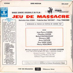 Jeu de massacre Soundtrack (Jacques Loussier) - CD-Rckdeckel