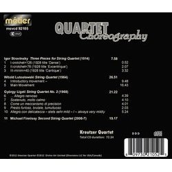 Quartet Choreography Ścieżka dźwiękowa (Michael Finnissy, Gyorgy Ligeti, Witold Lutowslaski, Kreutzer Quartet, Igor stravinsky) - Tylna strona okladki plyty CD