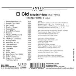 El Cid Trilha sonora (Philipp Pelster, Miklós Rózsa) - CD capa traseira