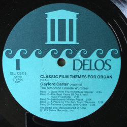 Classic Film Themes For Organ Soundtrack (Various Artists, Gaylord Carter) - cd-inlay