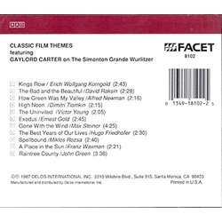 Classic Film Themes For Organ Ścieżka dźwiękowa (Various Artists, Gaylord Carter) - Tylna strona okladki plyty CD