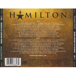 Hamilton: An American Musical サウンドトラック (Various Artists, Lin-Manuel Miranda) - CD裏表紙