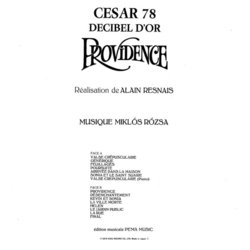 Providence Soundtrack (Miklós Rózsa) - CD Back cover