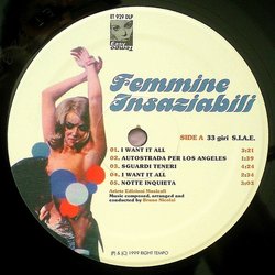 Femmine insaziabili サウンドトラック (Bruno Nicolai) - CD裏表紙