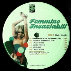 Femmine insaziabili サウンドトラック (Bruno Nicolai) - CDインレイ