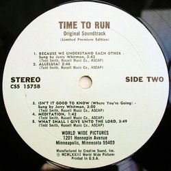 Time to Run Ścieżka dźwiękowa (Various Artists, Tedd Smith) - wkład CD
