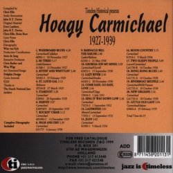 Hoagy Carmichael 1927 - 1939 Soundtrack (Various Artists, Hoagy Carmichael) - CD Back cover