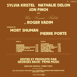 Une Femme Fidle Soundtrack (Pierre Porte, Mort Shuman) - CD Back cover
