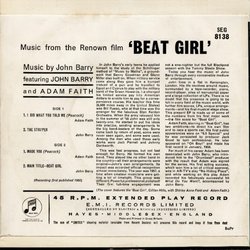 Beat Girl Ścieżka dźwiękowa (John Barry) - Tylna strona okladki plyty CD