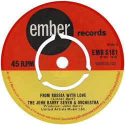 007 / From Russia with Love サウンドトラック (John Barry) - CDインレイ