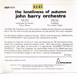 The Loneliness Of Autumn Soundtrack (John Barry, Pino Calvi) - CD Back cover