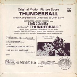 Thunderball Ścieżka dźwiękowa (John Barry) - Tylna strona okladki plyty CD