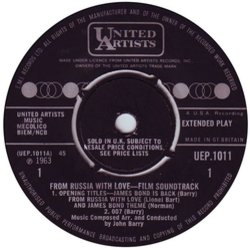 From Russia with Love サウンドトラック (John Barry) - CDインレイ