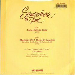 Somewhere in Time Soundtrack (John Barry) - CD Trasero