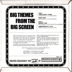 Big Themes From The Big Screen Trilha sonora (Various Artists, John Barry, Ray Conniff, Percy Faith) - CD capa traseira