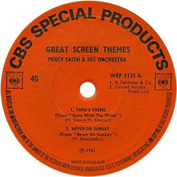 Great Screen Themes Soundtrack (Various Artists, John Barry, Percy Faith) - cd-inlay