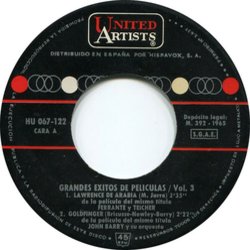 Grandes xitos De Pelculas Vol. 3 サウンドトラック (Various Artists, John Barry, Maurice Jarre, Michel Legrand) - CDインレイ