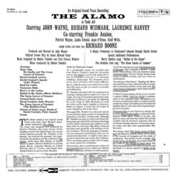 The Alamo Soundtrack (Dimitri Tiomkin) - CD Back cover