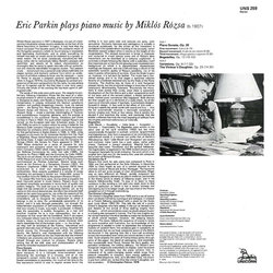 Eric Parkin Plays Piano Music By Miklos Rozsa Soundtrack (Mikls Rzsa) - CD Back cover