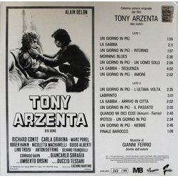 Tony Arzenta Ścieżka dźwiękowa (Gianni Ferrio) - Tylna strona okladki plyty CD