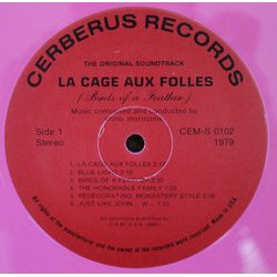 La Cage aux Folles サウンドトラック (Ennio Morricone) - CDインレイ