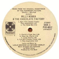 Willy Wonka & The Chocolate Factory Ścieżka dźwiękowa (Various Artists, Leslie Bricusse, Anthony Newley) - wkład CD