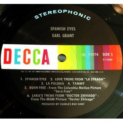 Spanish Eyes サウンドトラック (Various Artists, Earl Grant) - CDインレイ