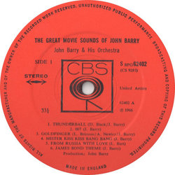 Great Movie Sounds of John Barry Soundtrack (John Barry) - cd-inlay