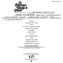 Le Dernier Tango  Paris Soundtrack (Gato Barbieri) - CD Back cover