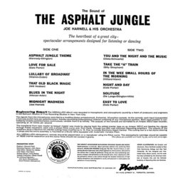 The Sound Of The Asphalt Jungle Soundtrack (Various Artists, Joe Harnell) - CD Back cover