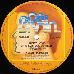 Body Love サウンドトラック (Klaus Schulze) - CDインレイ