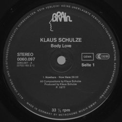 Body Love Ścieżka dźwiękowa (Klaus Schulze) - wkład CD