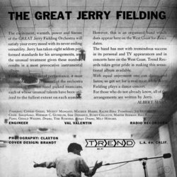 Jerry Fielding Plays A Dance Concert Ścieżka dźwiękowa (Various Artists, Jerry Fielding) - Tylna strona okladki plyty CD