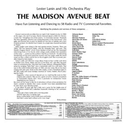 The Madison Avenue Beat Soundtrack (Various Artists, Lester Lanin) - CD Back cover