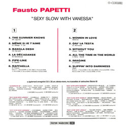 Sexy Slow With Vanessa Ścieżka dźwiękowa (Various Artists, Fausto Papetti) - Tylna strona okladki plyty CD
