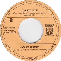 T.V. - Priv / Leslie's Jerk サウンドトラック (Jacques Loussier) - CDインレイ