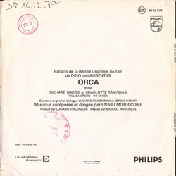 Orca サウンドトラック (Ennio Morricone) - CD裏表紙