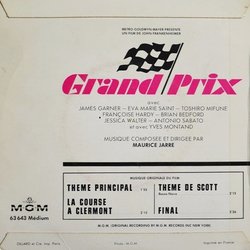 Grand Prix Ścieżka dźwiękowa (Maurice Jarre) - Tylna strona okladki plyty CD