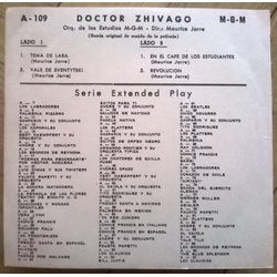 Doctor Zhivago サウンドトラック (Maurice Jarre) - CD裏表紙