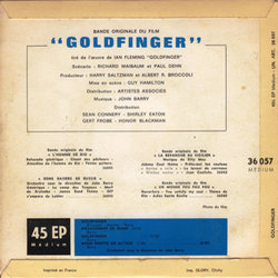 Goldfinger Ścieżka dźwiękowa (John Barry) - Tylna strona okladki plyty CD