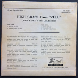 High Grass From Zulu サウンドトラック (John Barry Seven) - CD裏表紙