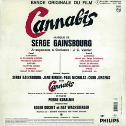 Cannabis サウンドトラック (Serge Gainsbourg) - CD裏表紙