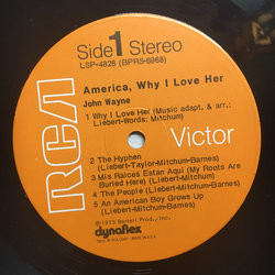 America, Why I Love Her サウンドトラック (John Wayne) - CDインレイ